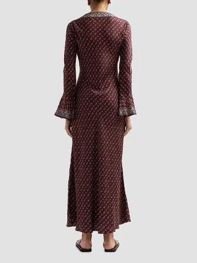 DÔEN Women's Davina Paisley Silk Bias-Cut Maxi Dress | Thumbnail 3 DÔEN Women's Davina Paisley Silk Bias-Cut Maxi Dress | Thumbnail 3