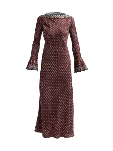 DÔEN Women's Davina Paisley Silk Bias-Cut Maxi Dress | Thumbnail 1 DÔEN Women's Davina Paisley Silk Bias-Cut Maxi Dress | Thumbnail 1