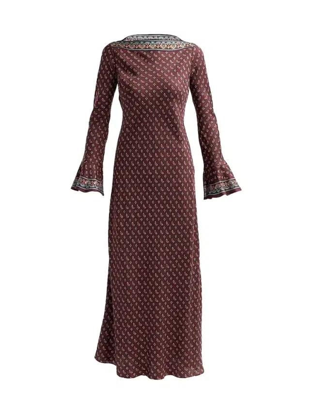 DÔEN Women's Davina Paisley Silk Bias-Cut Maxi Dress