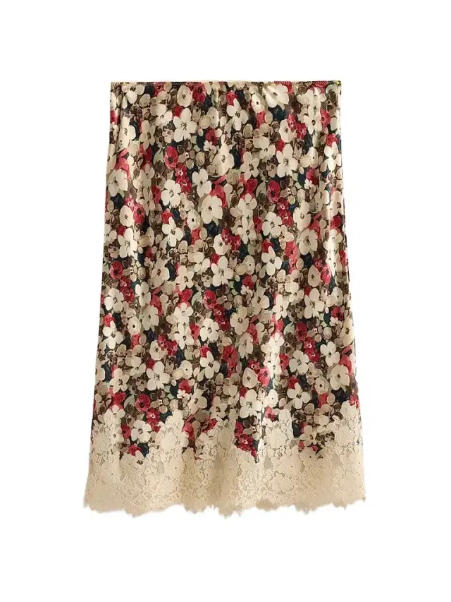 DÔEN Women's Elowette Lace-Trim Silk Skirt