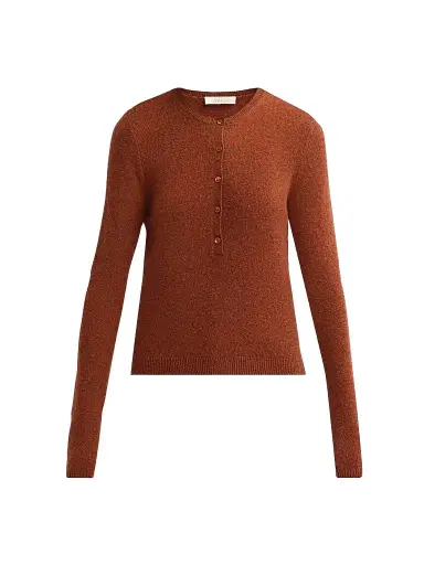 DÔEN Women's Heath Cashmere Henley Sweater | Thumbnail 1 DÔEN Women's Heath Cashmere Henley Sweater | Thumbnail 1