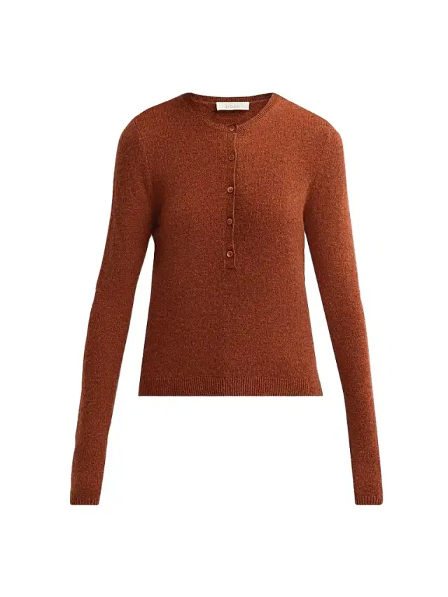 DÔEN Women's Heath Cashmere Henley Sweater