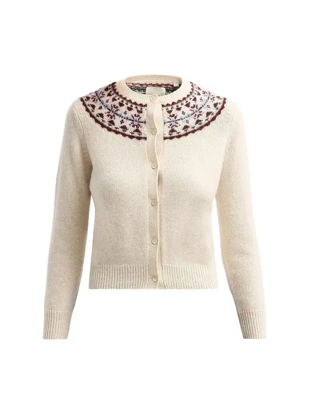 DÔEN Women's Olympe Fair Isle-Inspired Cashmere Cardigan