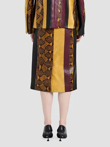 Proenza Schouler Women's Sirine Pieced Leather Knee-Length Skirt | Thumbnail 3 Proenza Schouler Women's Sirine Pieced Leather Knee-Length Skirt | Thumbnail 3