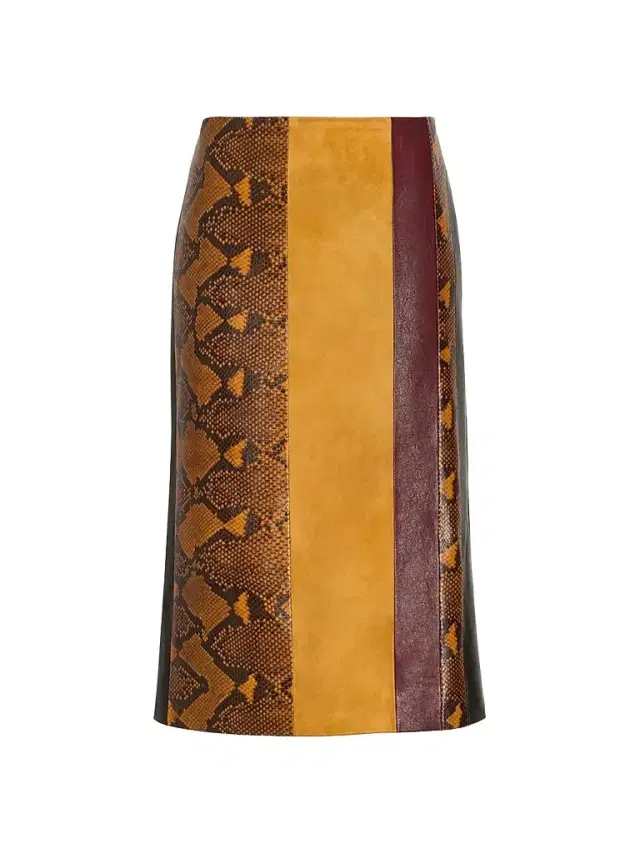 Proenza Schouler Women's Sirine Pieced Leather Knee-Length Skirt
