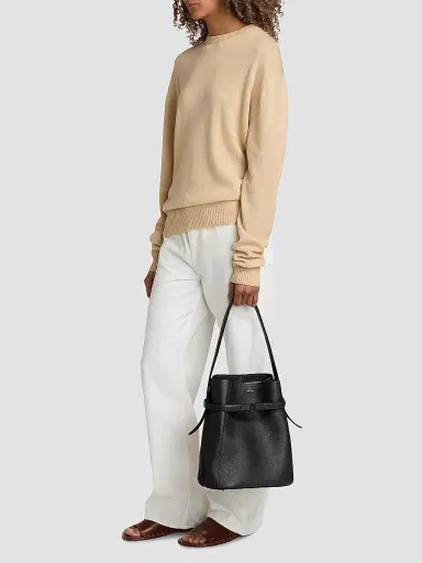 TOTEME Women's Belted Grained-Leather Bucket Bag | Thumbnail 2