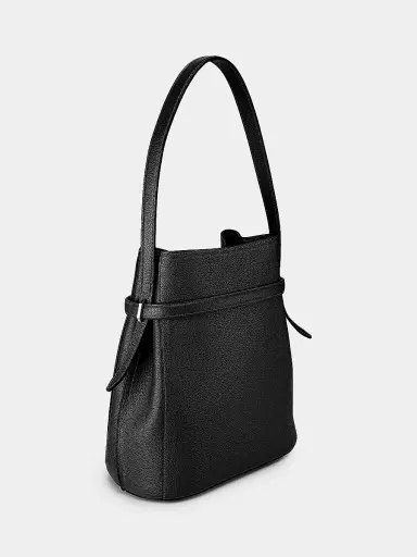 TOTEME Women's Belted Grained-Leather Bucket Bag | Thumbnail 4