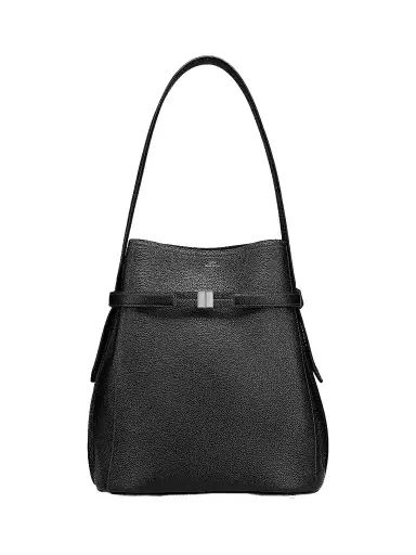 TOTEME Women's Belted Grained-Leather Bucket Bag | Thumbnail 1