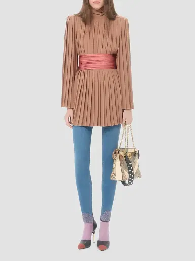 Valentino Garavani Women's Cady Couture Pleated Top | Thumbnail 2