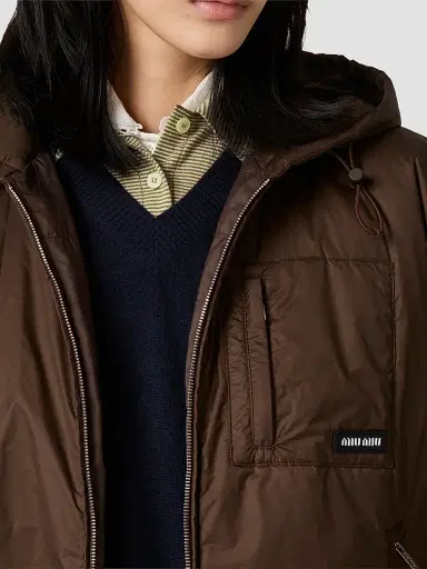 Miu Miu Women's Cropped Ripstop Down Jacket | Thumbnail 5 Miu Miu Women's Cropped Ripstop Down Jacket | Thumbnail 5
