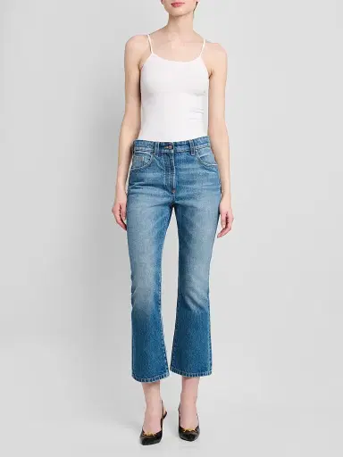Versace Women's Stone-Wash Crop Slim Jeans | Thumbnail 2 Versace Women's Stone-Wash Crop Slim Jeans | Thumbnail 2