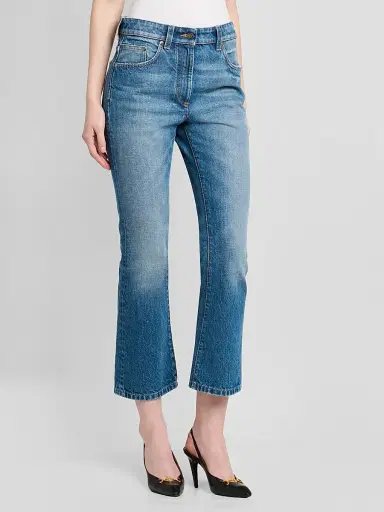 Versace Women's Stone-Wash Crop Slim Jeans | Thumbnail 4 Versace Women's Stone-Wash Crop Slim Jeans | Thumbnail 4