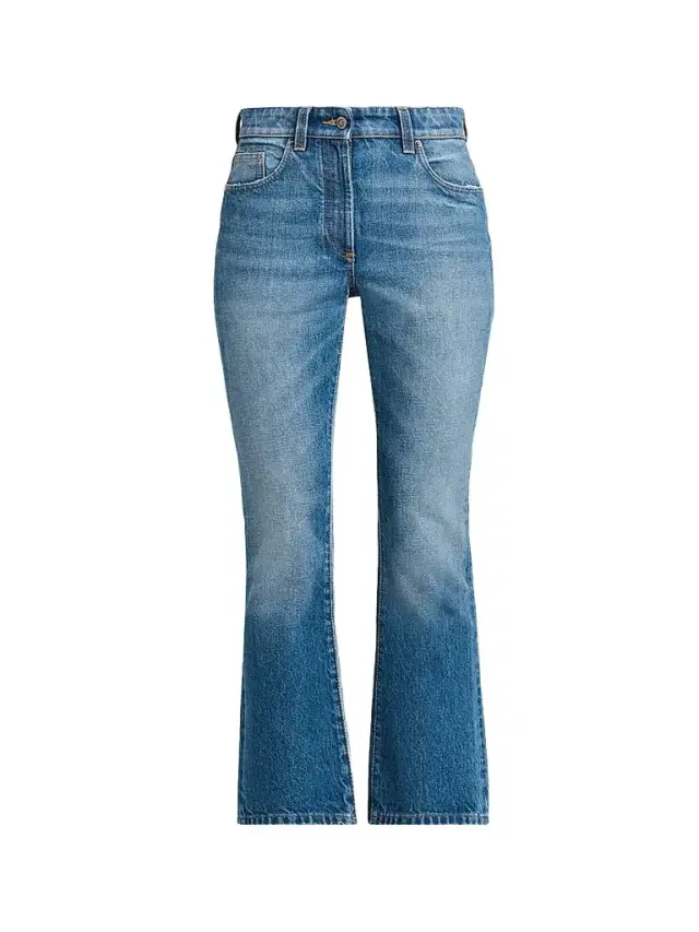 Versace Women's Stone-Wash Crop Slim Jeans