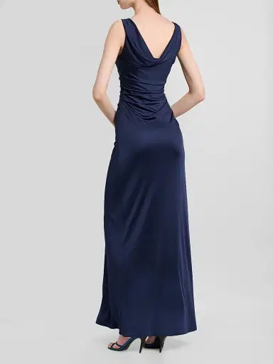 Versace Women's Medusa Button Liquid Jersey Gown | Thumbnail 3 Versace Women's Medusa Button Liquid Jersey Gown | Thumbnail 3