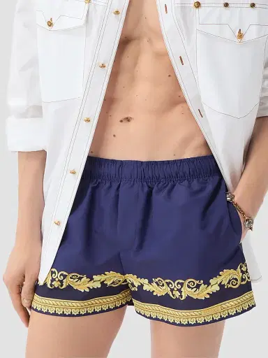 Versace Men's Barocco-Print Swim Shorts | Thumbnail 3 Versace Men's Barocco-Print Swim Shorts | Thumbnail 3