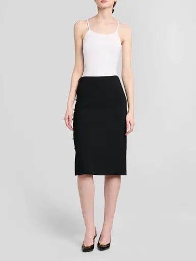 Versace Women's Medusa Button Cady Pencil Skirt | Thumbnail 2 Versace Women's Medusa Button Cady Pencil Skirt | Thumbnail 2