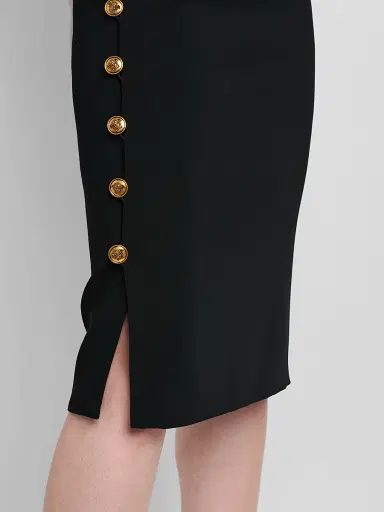 Versace Women's Medusa Button Cady Pencil Skirt | Thumbnail 5 Versace Women's Medusa Button Cady Pencil Skirt | Thumbnail 5