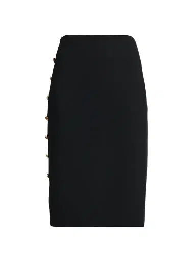 Versace Women's Medusa Button Cady Pencil Skirt | Thumbnail 1 Versace Women's Medusa Button Cady Pencil Skirt | Thumbnail 1
