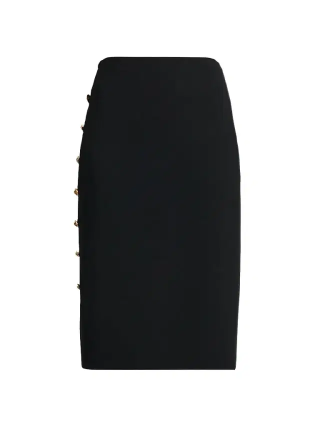 Versace Women's Medusa Button Cady Pencil Skirt