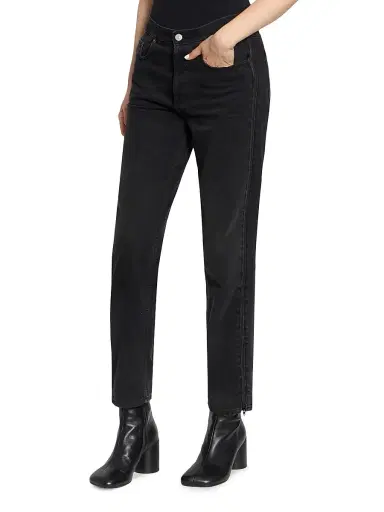 MM6 MAISON MARGIELA Women's Zip Straight-Leg Jeans | Thumbnail 4