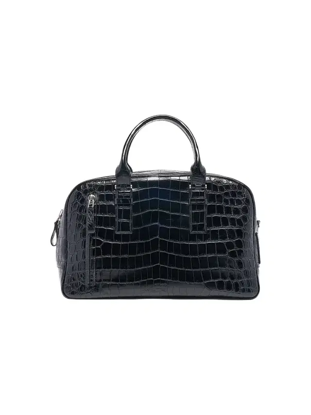 Tom Ford Men's Crocodile-Embossed Leather Top Handle Bag