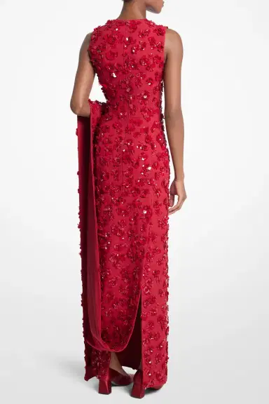 Michael Kors Collection Embellished Sequin Flower Gown | Thumbnail 2