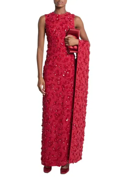 Michael Kors Collection Embellished Sequin Flower Gown | Thumbnail 1