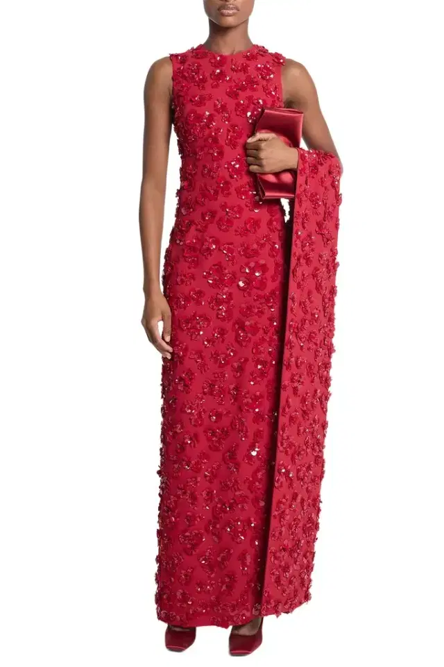 Michael Kors Collection Embellished Sequin Flower Gown