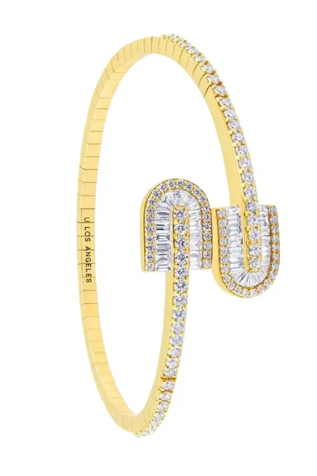 U LOS ANGELES Diamond Baguette U Duo Bangle Braclet