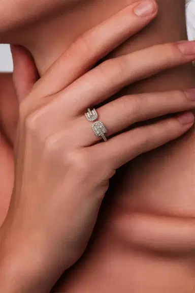 U LOS ANGELES Diamond Baguette U Duo Open Ring | Thumbnail 2 U LOS ANGELES Diamond Baguette U Duo Open Ring | Thumbnail 2