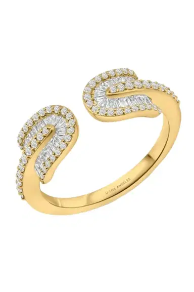 U LOS ANGELES Diamond Baguette U Duo Open Ring | Thumbnail 1 U LOS ANGELES Diamond Baguette U Duo Open Ring | Thumbnail 1