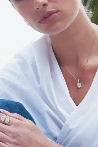 U LOS ANGELES Diamond White U Solo Charm Necklace | Thumbnail 2 U LOS ANGELES Diamond White U Solo Charm Necklace | Thumbnail 2