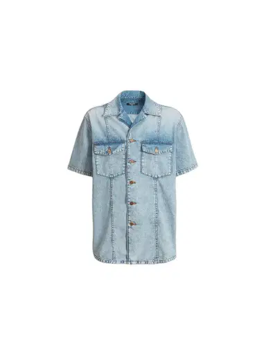 Balmain Light blue denim shirt | Thumbnail 1 Balmain Light blue denim shirt | Thumbnail 1