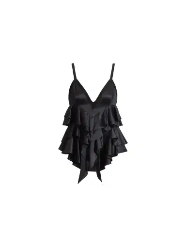 Balmain Satin top with thin straps | Thumbnail 1 Balmain Satin top with thin straps | Thumbnail 1