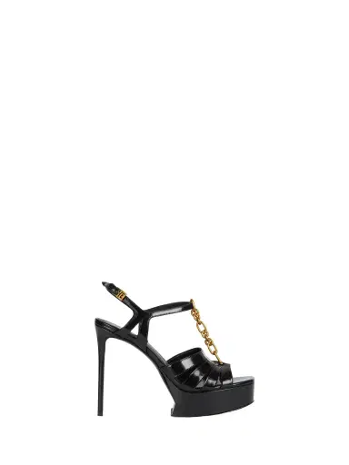 Balmain Sync platform sandals in patent lambskin | Thumbnail 1 Balmain Sync platform sandals in patent lambskin | Thumbnail 1