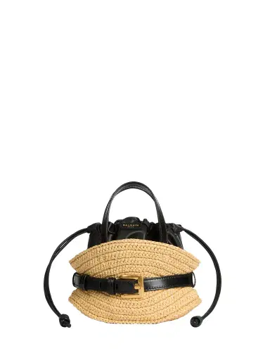 Balmain Shuffle Mini bag in raffia | Thumbnail 1 Balmain Shuffle Mini bag in raffia | Thumbnail 1