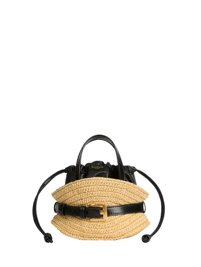 Balmain Shuffle Mini bag in raffia