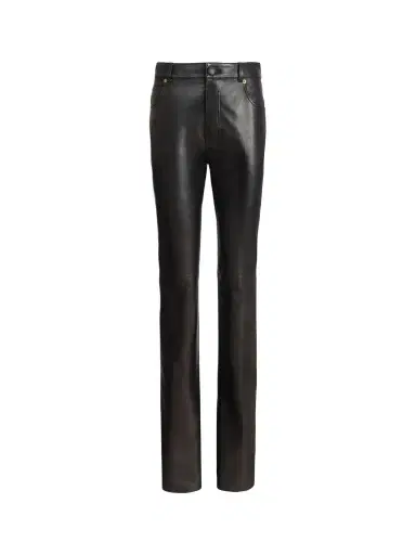 Balmain Leather high-waisted trousers | Thumbnail 1 Balmain Leather high-waisted trousers | Thumbnail 1