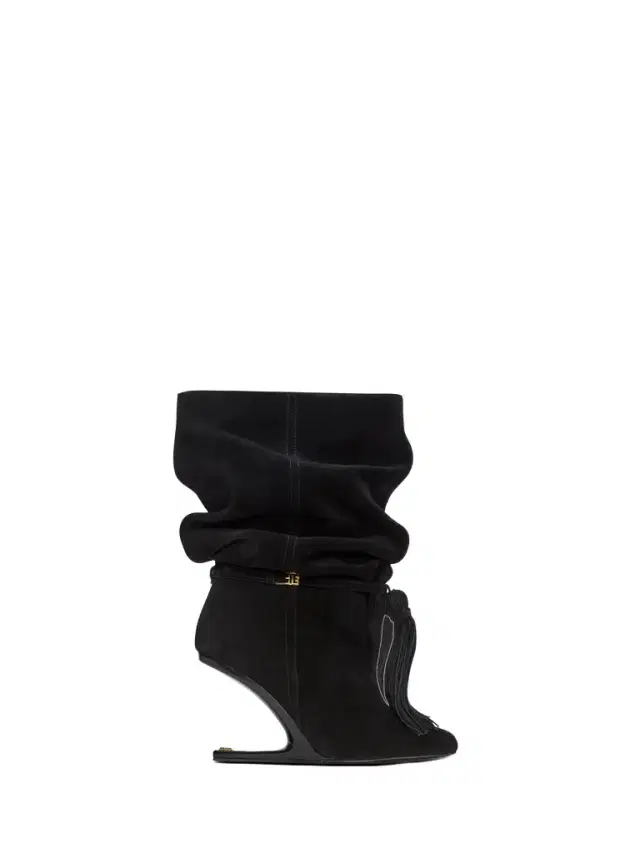Balmain No Wedge suede leather ankle boots with tassel