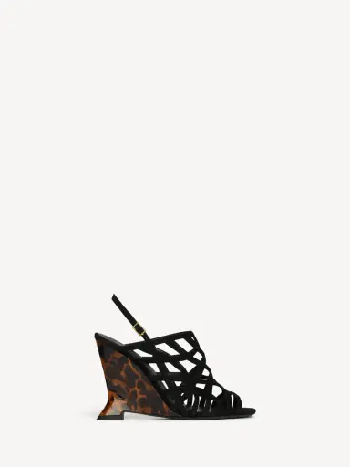 Balmain Wedge Cage sandals in suede | Thumbnail 2