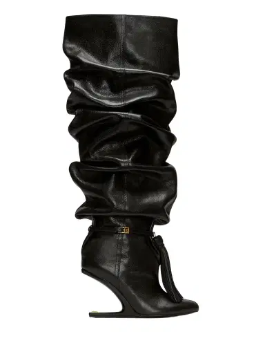Balmain No Wedge textured leather thigh-high boots with tassel | Thumbnail 1 Balmain No Wedge textured leather thigh-high boots with tassel | Thumbnail 1
