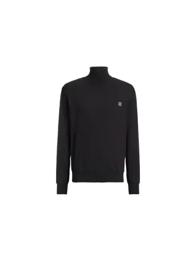 Balmain PB turtleneck jumper in cotton and silk | Thumbnail 1