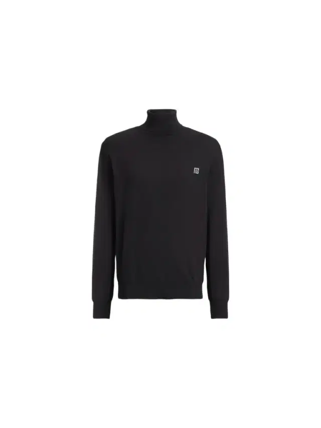 Balmain PB turtleneck jumper in cotton and silk