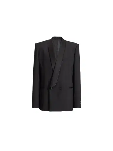 Balmain 2-button jacket in wool and satin | Thumbnail 1 Balmain 2-button jacket in wool and satin | Thumbnail 1