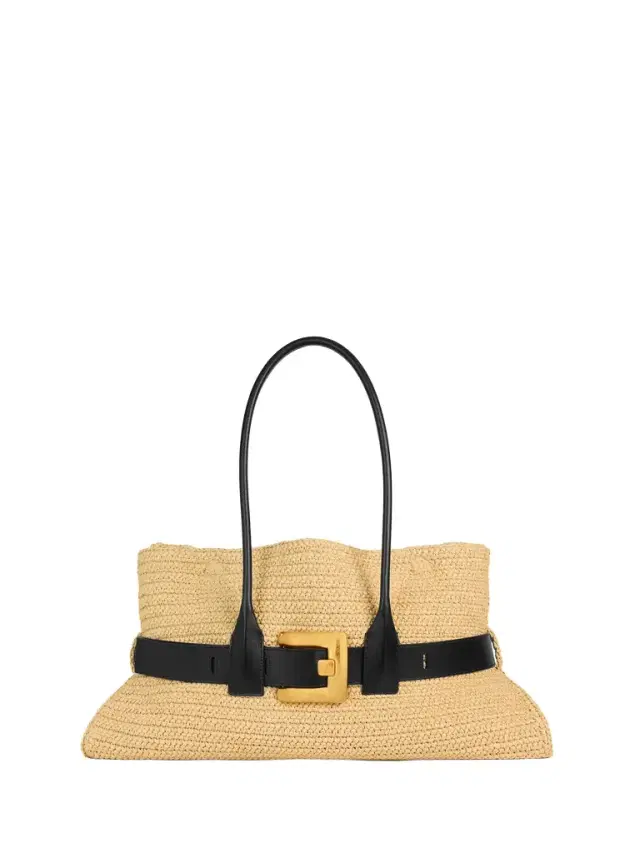 Balmain Large Anthem bag in smooth leather and crochet