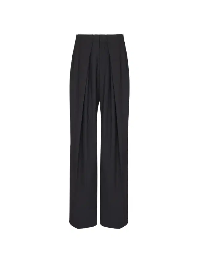 Balmain Wool twill trousers with wide knife pleats