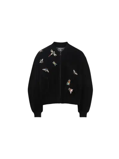 Balmain Embroidered velvet Insect bomber jacket | Thumbnail 1 Balmain Embroidered velvet Insect bomber jacket | Thumbnail 1