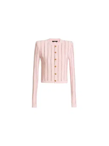 Balmain Cropped Fléchage knit cardigan | Thumbnail 1