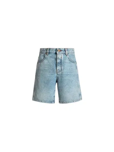 Balmain Light blue denim Bermuda shorts | Thumbnail 1 Balmain Light blue denim Bermuda shorts | Thumbnail 1