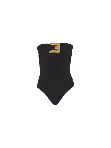 Balmain Crepe bustier bodysuit with belt detail | Thumbnail 1 Balmain Crepe bustier bodysuit with belt detail | Thumbnail 1